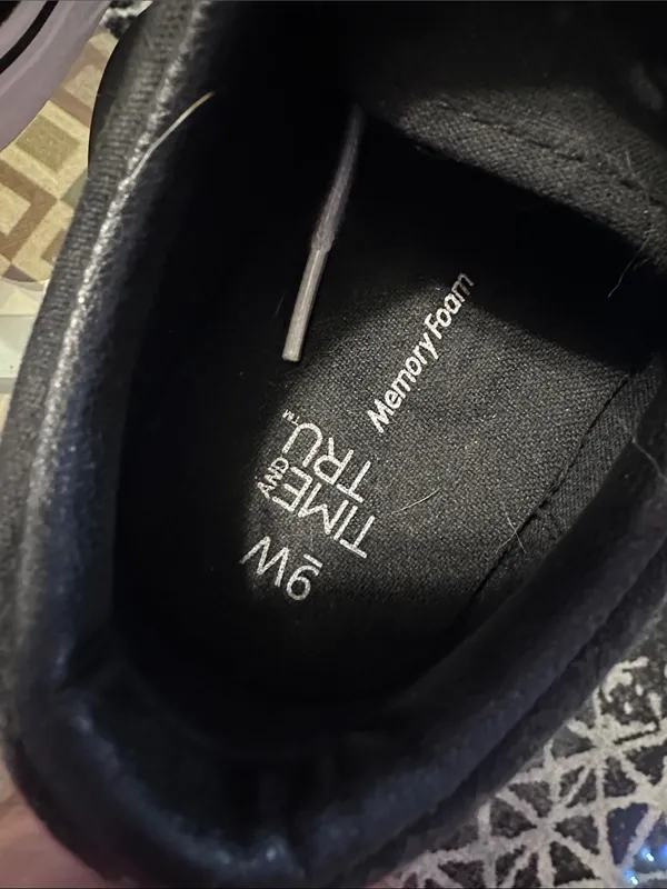 Time and Tru woman’s Black and White Casual Lace-Up Sneakers - Image 7