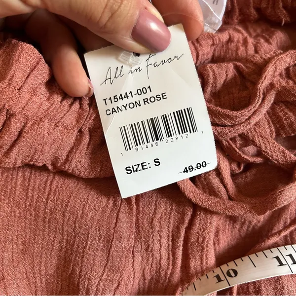 Lulus All In Favor Rusty Rose Peasant Blouse – Size Small - Image 8