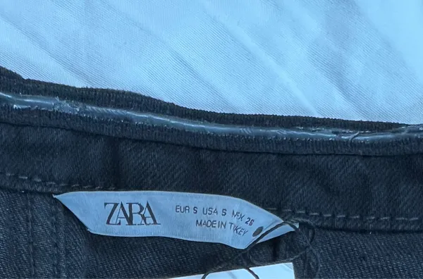 Zara Black Denim Strapless Button-Front Midi Dress with Slit - Image 6