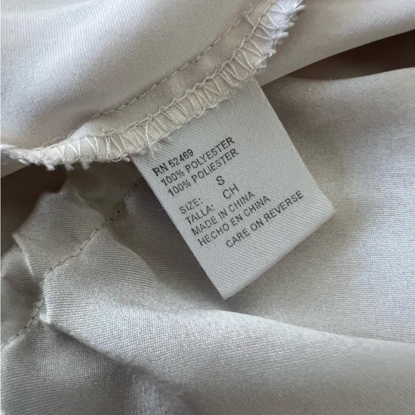 White Satin Sleep Shorts Shorts - Image 3