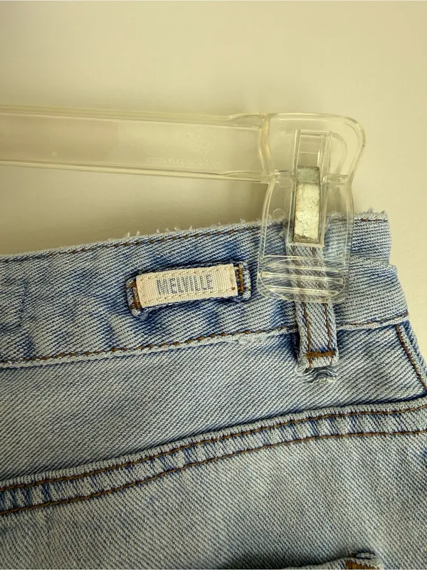 Brandy Melville Light Blue Rolled Hem Denim Shorts - Image 3