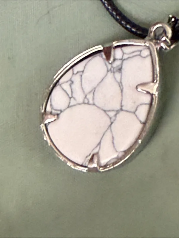 Silver Dragonfly Teardrop Pendant Necklace - Black Cord - Image 4