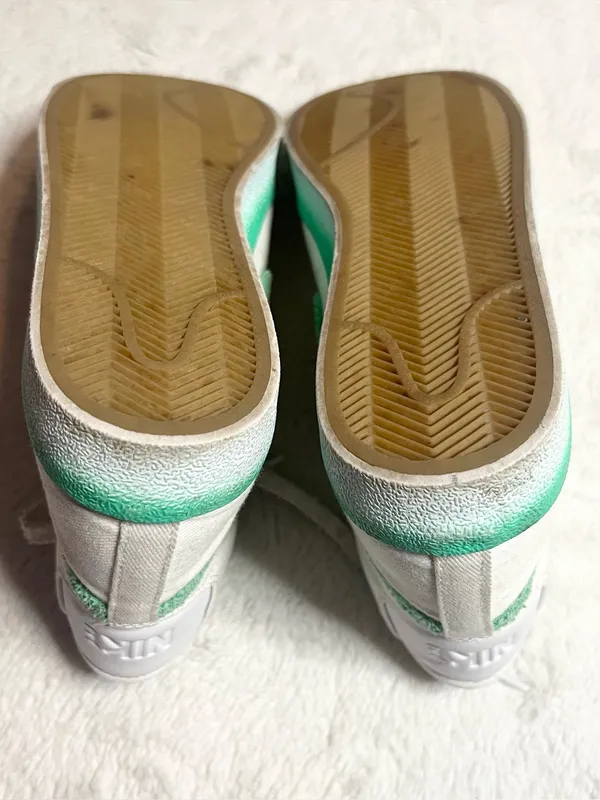 Nike Blazer Mid '77 Green Fade Chenille Swoosh Gum Sole High-Top Sneakers Size 9 - Image 12