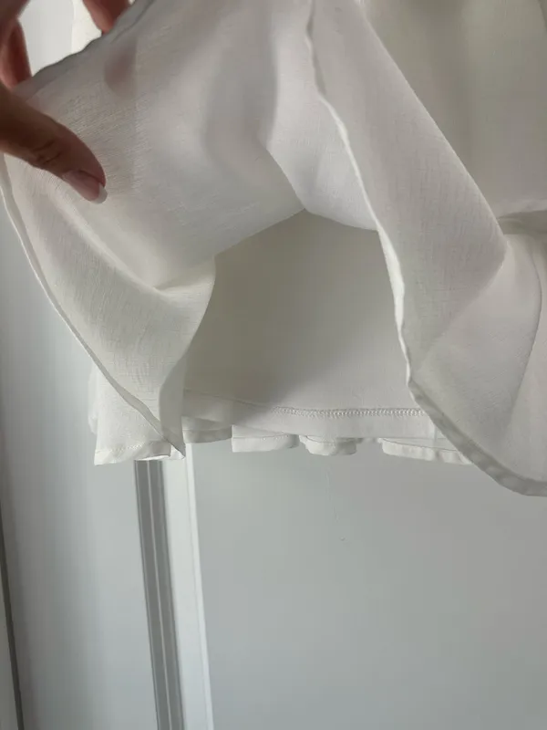 Eri + Ali White Anthropologie Ruffle Blouse - Image 2
