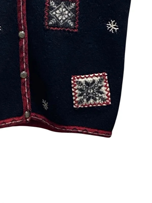 Woolrich Vintage Wool Christmas Sweater Black Size XL Grandmacore Party Holiday - Image 7
