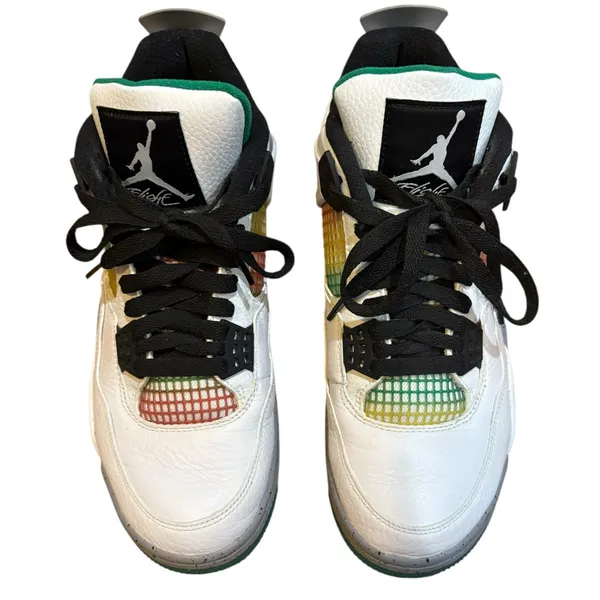 Air Jordan 4 Retro Rasta AQ9129 100 Womens Size 10 White Lucid Green Black - Image 5