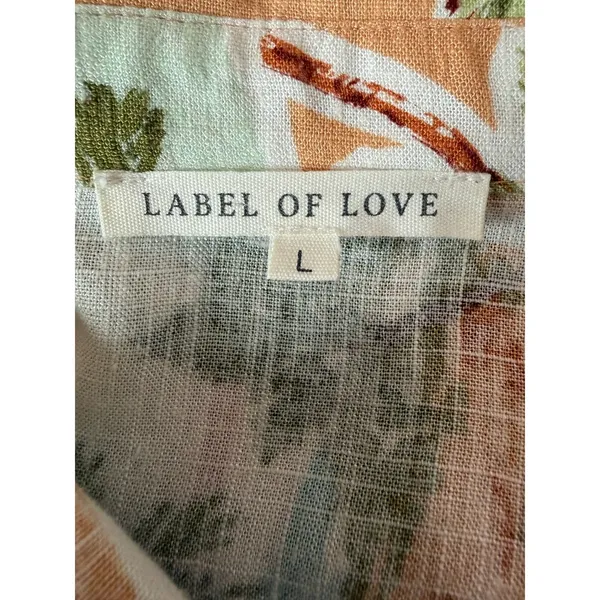 Label of Love Tropical Palm Tree Print Romper Playsuit Larg Resort Vacation Boho - Image 6