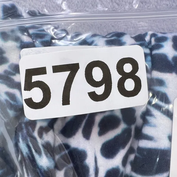 Berydress Blue White Animal Print Wrap Dress Sz Large 3/4‎ Sleeve Women's Midi - Image 8