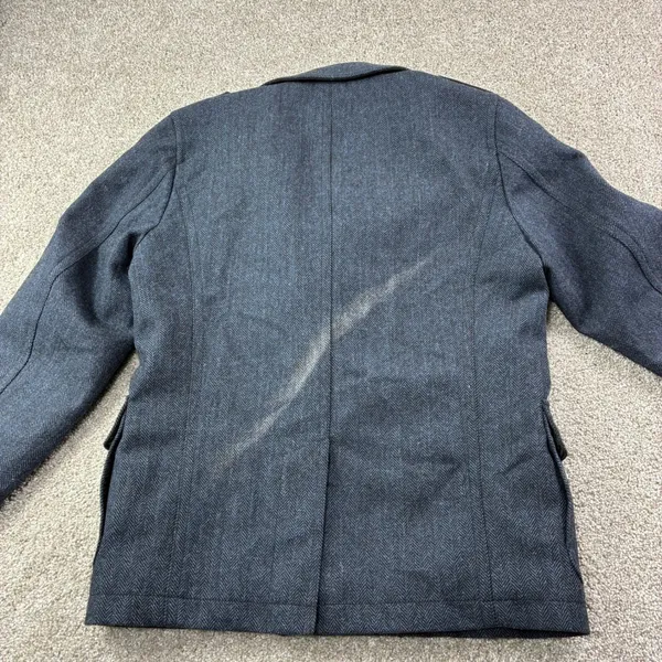 Express Size S Navy Herringbone Double Breasted Peacoat Jacket Military NWT - Image 4