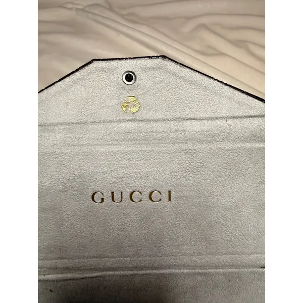 Gucci Dark Brown Guccissima Monogram Triangular Sunglasses Case Snap Closure - Image 11