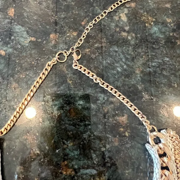 Vintage 90s statement‎ necklace Gold - Image 3