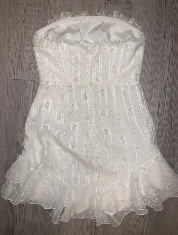 White Strapless Dress - Image 2