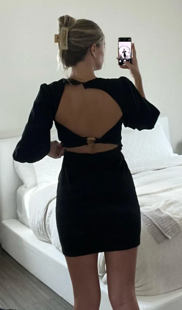 TCEC Open Back Puff Sleeve Dress - Image 2