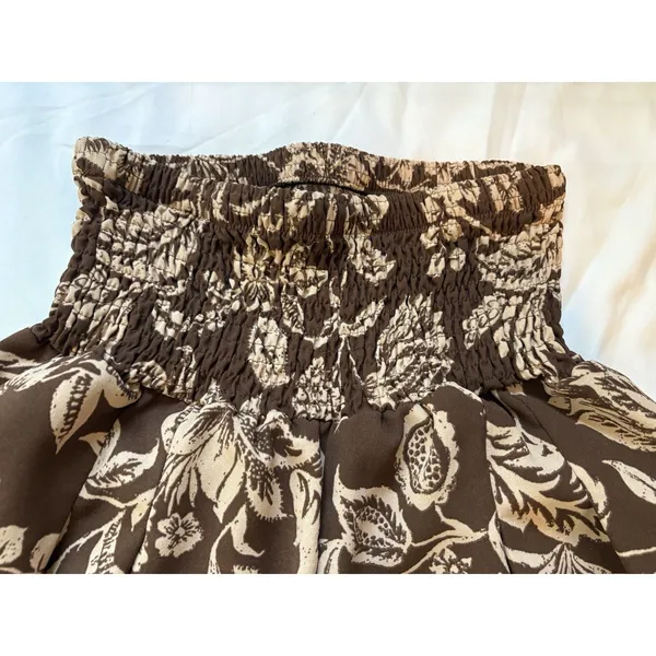 Womens Bohemian Tropical Print Elastic Waist Wide Leg Flowy Vacation Resort Pant - Image 4