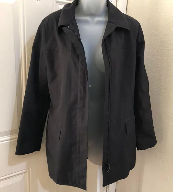 Express Jet Black streetwear zip up oversize long sleeve jacket with belt loops - Image 2