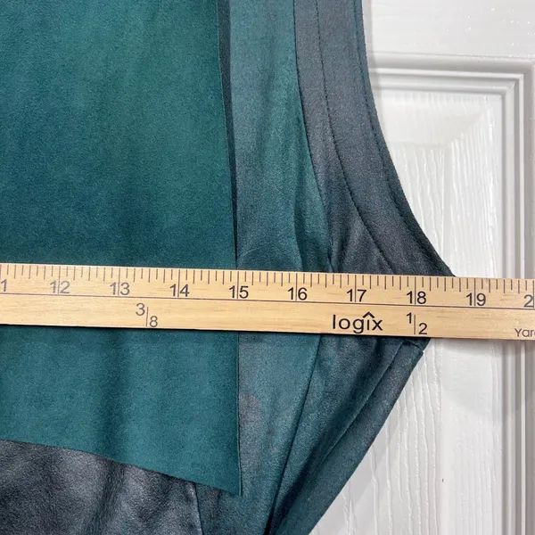 Shinestar Women Teal Ombre Open Front Long Vest Duster Tie Waist Size L - Image 6