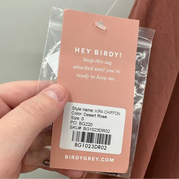 Birdy Grey Kira Chiffon One Shoulder Bridesmaid Maxi Dress Chiffon Desert Rose S - Image 14