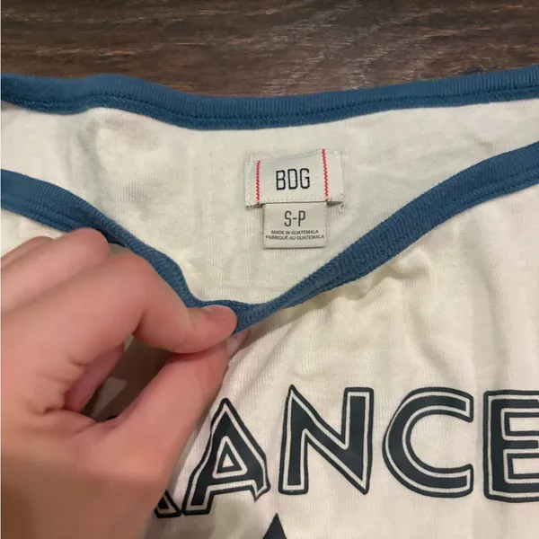 BDG White and Blue Graphic Tee France - Image 2