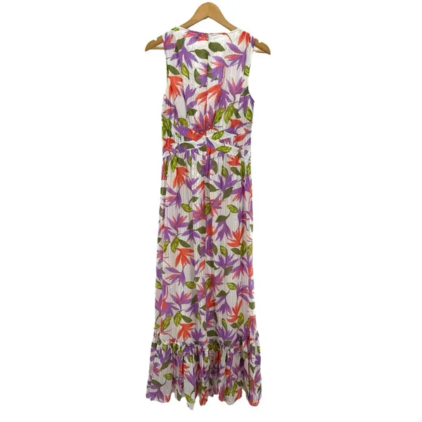 Ramy Brook Miles Floral V-Neck Sleeveless Maxi Dress High Low Hem Size‎ 4 - Image 6