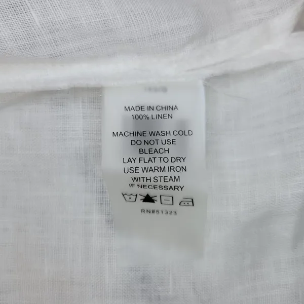 Vince Camuto White Linen Blend 3/4 Sleeve Button Down Top Womens‎ Size S - Image 8