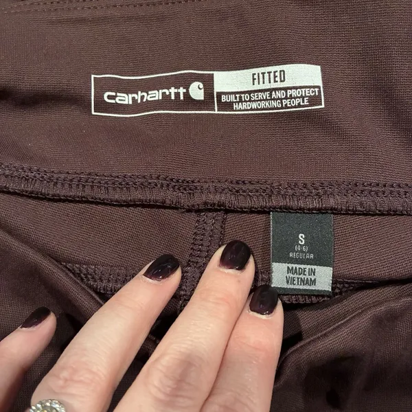 Carhartt Women's Force Fitted Lightweight Utility Leggings Brown Sz Small - Image 10