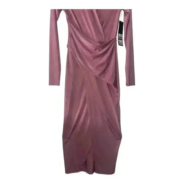 Rachel Rachel Roy Mauve Faux Wrap Midi Dress,‎ XS - Image 5