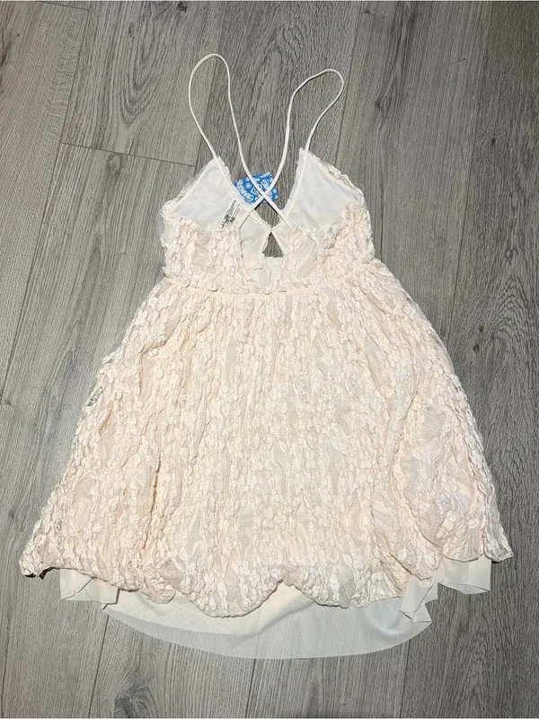 NWT free people fairy light pink Lace Spaghetti Strap Mini Dress - Image 2