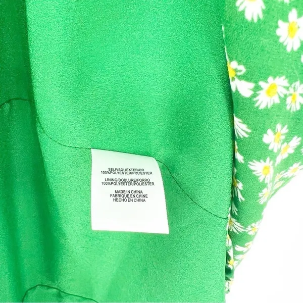 WAYF Green‎ Floral Midi Dress Women's Size M Garden Party - Image 6