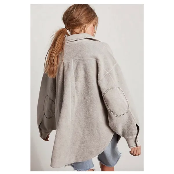 Free People Ruby Jacket in Stone Size Small Oversized Boho Shacket - Image 14