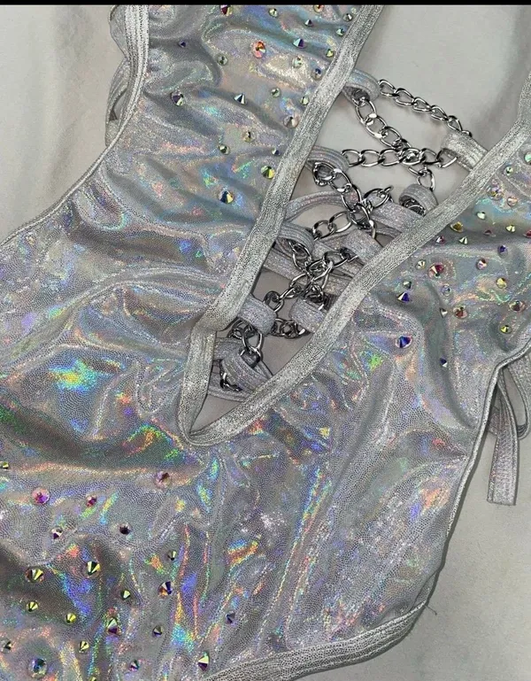 NEW Lingerie Bodysuit Silver - Image 7