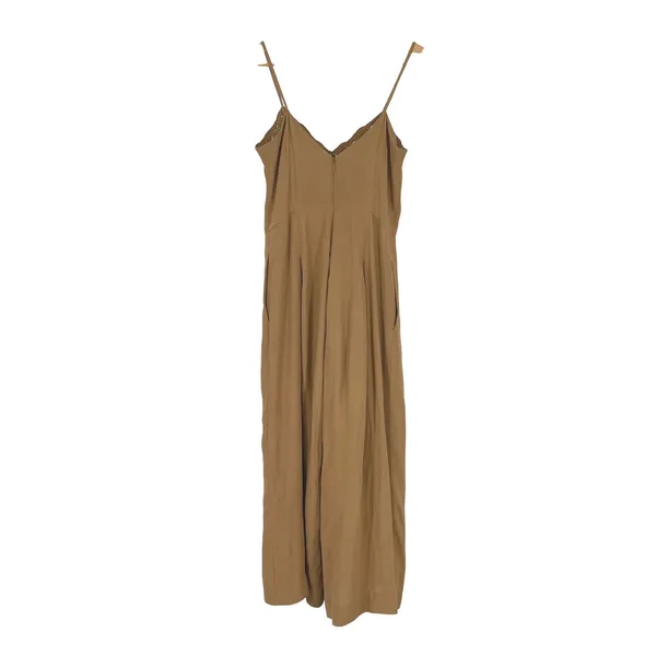 Free People Eileen Jumpsuit Wide Leg Lace Trim‎ Tan Size 0 Boho Coastal Neutral - Image 3