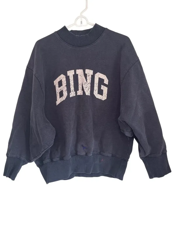 Anine Bing Bradie Sweatshirt in Navy Blue Large Womens Pullover - Image 6