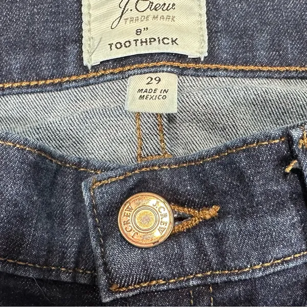 EUC J. CREW Toothpick women's jeans. Dark‎ wash. Size 29. - Image 5