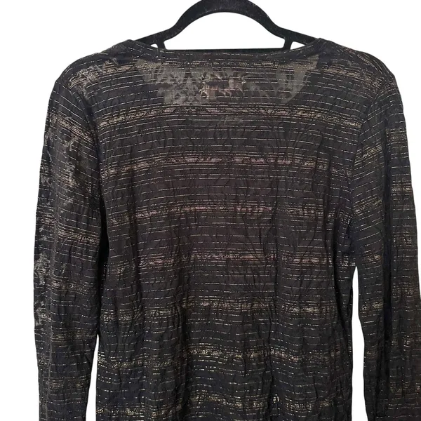 I AM ANDREA MOORE Lace Metallic Striped Top Sz‎ 14 (US 10) - Image 4