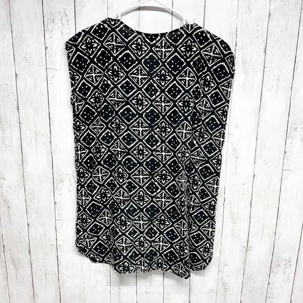 Madewell Shirt Women Size Small Geometric Cutout Front Cap Sleeve Blouse Casual‎ - Image 7