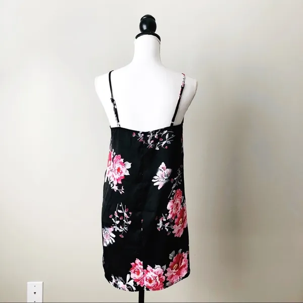 HONEY PUNCH | Black Floral Satin Slip Nighty Sz S - Image 5