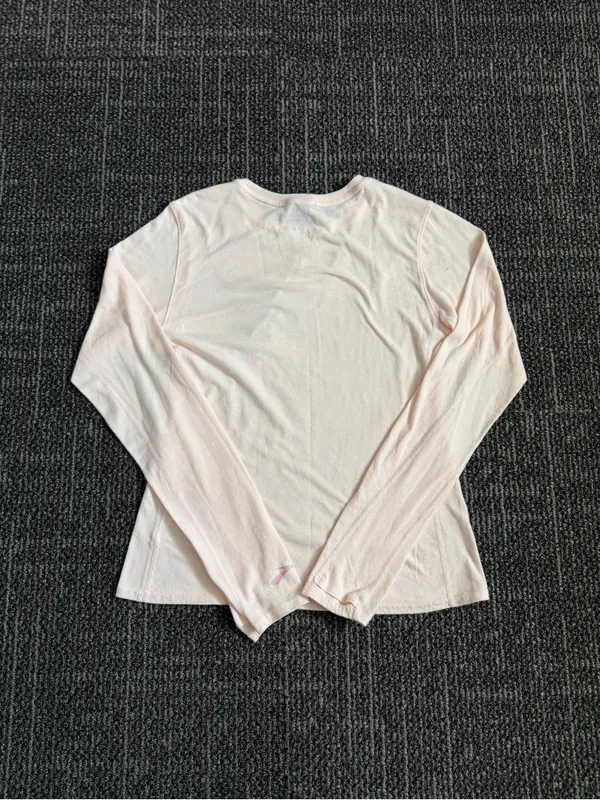 Brooks Run Happy Graphic PINK Long Sleeve Running Shirt Womens XS - Image 5