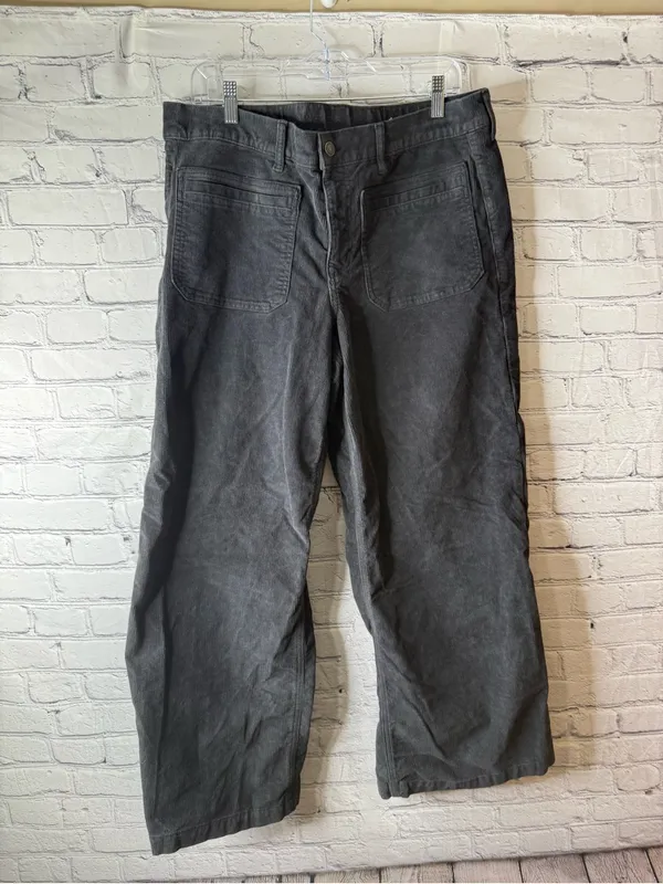 American Eagle Outfitters women’s Corduroy Wide-Leg Pants in Charcoal Gray 12 - Image 2