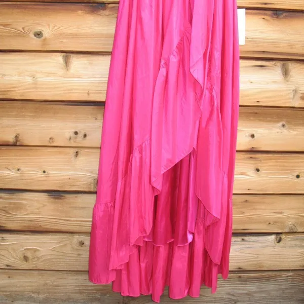 MAC DUGGAL 67835 Pink Taffeta High Low Ruffle Gown Dress - Image 9