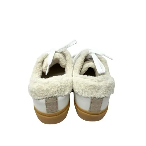 Marc Fisher‎ Ltd. Sidewalk Low Top Sneakers White Leather Sherpa Suede Size 6 - Image 7