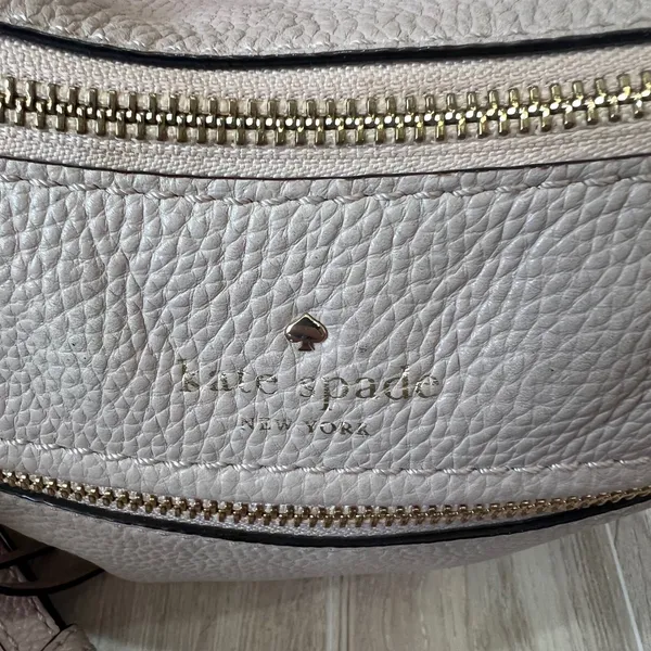 Kate Spade Crossbody Bag Leather Shoulder Bag Designer Purse Light Pink Cream - Image 4
