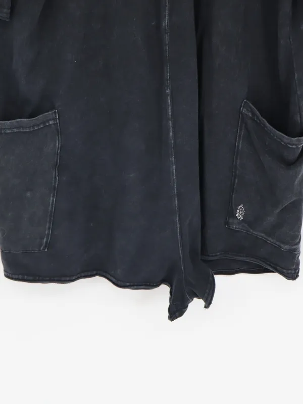 FP Movement Hot Shot Tee Romper Women’s M Black Mineral Wash Oversized Pockets - Image 4