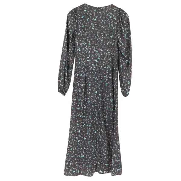 AFRM Revolve Portia Floral Midi Dress‎ Womens Size M Black Noir Neon Ditsy - Image 5