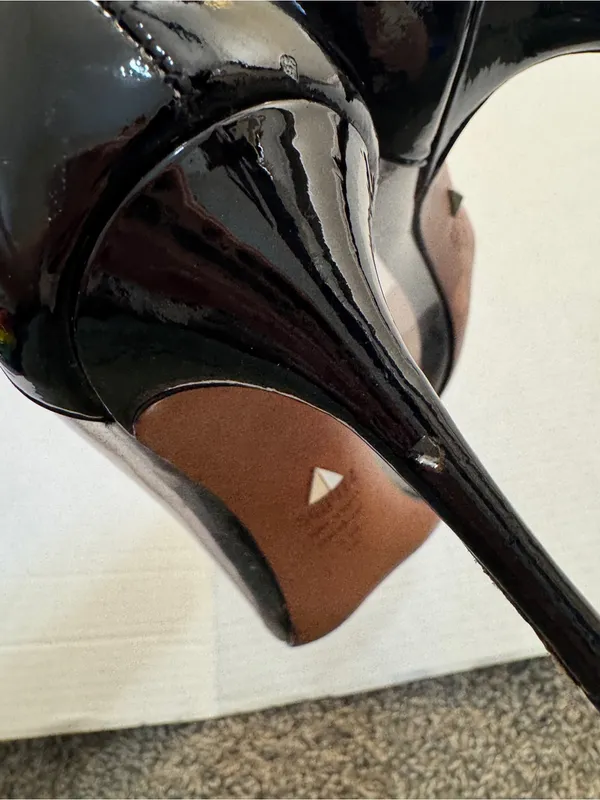 Schutz Black Patent Leather Illusion Pointed Toe Heels Womens 8.5 Classic Dressy - Image 7