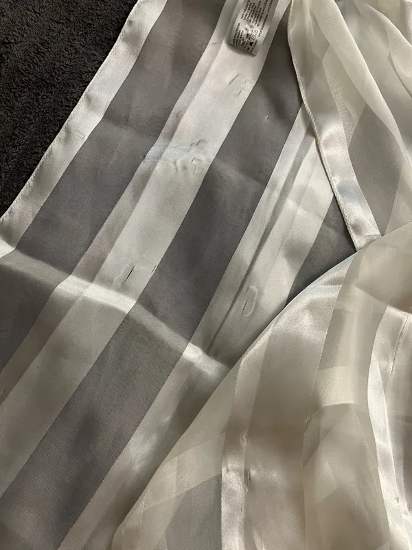 Sheer Striped Scarf White - Image 3
