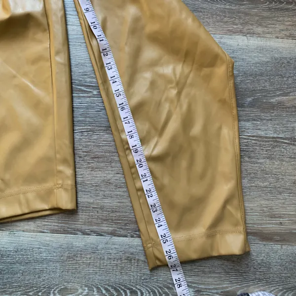 a new day Tan Faux Leather Cropped Pants 2 - Image 8
