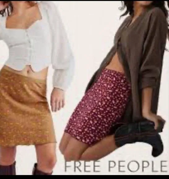Free People IRL Floral Mini Slip Skirt. Size 4 - Image 3
