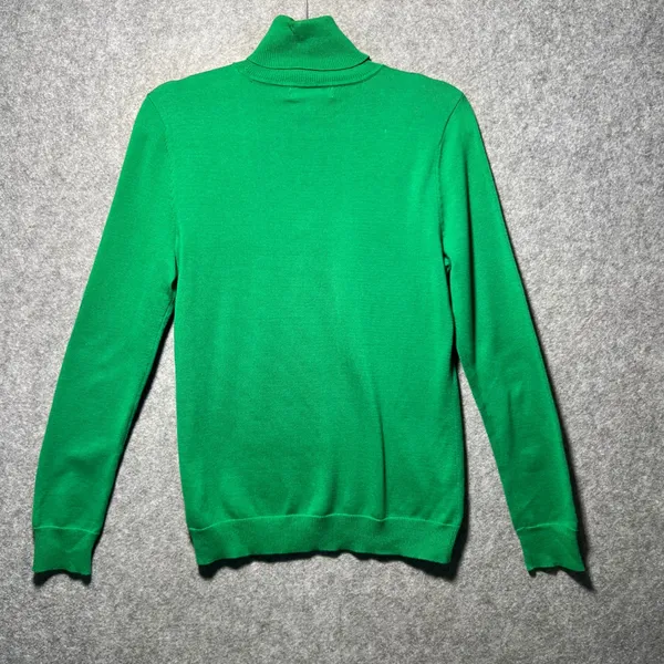 Lauren Ralph Lauren Green Cotton Turtleneck Sweater Womens Size‎ Medium LRL Logo - Image 6