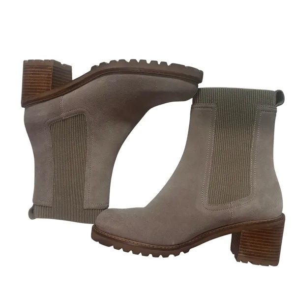 Seychelles Taupe Suede Chelsea Ankle Block Heel Lug Sole Boots 9.5 - Image 5
