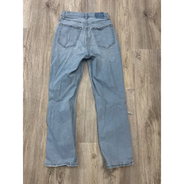 Abercrombie‎ & Fitch Curve Love Ankle Straight Ultra High Rise Jeans Blue 26 2R - Image 3